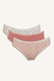 DeFacto Dantel Detaylı 3'lü Brief Külot-Fall in Love E7663AX25SPBR96