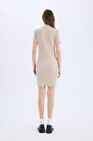 DeFacto Coool Bodycon Vücudu Saran Bisiklet Yaka Fitilli Kaşkorse Kısa Kollu Mini Elbise E7231AX25SPBG106