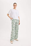 DeFacto Rahat Pantolon Wide Leg Geniş Bol Paça Desenli Yüksek Bel C4042AX25SPKH434