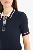 	Regular Fit Düğmeli Polo Yaka Kısa Kollu Triko Kazak