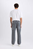 DeFacto Baggy Fit Geniş Kalıp Normal Bel Geniş Paça Jean Yıkamalı Pantolon E8503AX24WNNM55