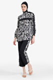 DeFacto Regular Fit Desenli 3'lü Basic Düz Burkini Tesettür Mayo Takım E7996AX25HSBK81