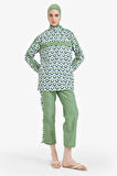 DeFacto Regular Fit Desenli 3'lü Basic Düz Burkini Tesettür Mayo Takım E7996AX25HSGN680