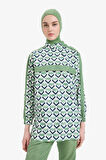 DeFacto Regular Fit Desenli 3'lü Basic Düz Burkini Tesettür Mayo Takım E7996AX25HSGN680