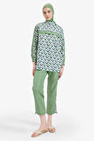 DeFacto Regular Fit Desenli 3'lü Basic Düz Burkini Tesettür Mayo Takım E7996AX25HSGN680