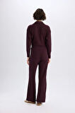 DeFacto Wide Leg Geniş Paça Eşofman Altı Normal Bel Fitilli Kaşkorse Kumaş Basic Düz B2405AX25SPBR115