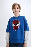 DeFacto Erkek Çocuk Marvel Spiderman Oversize Geniş Kalıp Bisiklet Yaka Sweatshirt D6813A824WNBE464