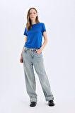 DeFacto Coool Regular Fit Bisiklet Yaka Basic Düz Kısa Kollu Tişört C3852AX25SMBE758