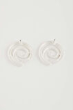 Kadın Spiral Motifli Mat Silver Küpe