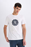 DeFacto %100 Pamuk Regular Fit Bisiklet Yaka Pamuklu Baskılı Kısa Kollu Tişört D7935AX25SPWT34
