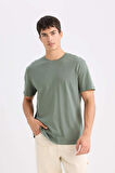 DeFacto New Regular Fit Bisiklet Yaka Basic Düz %100 Pamuk Kısa Kollu Tişört V7699AZ25SPGN470
