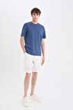 %100 Keten Regular Fit Yazlık Bermuda Şort