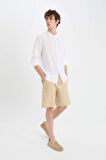 DeFacto %100 Keten Regular Fit Yazlık Bermuda Şort D9931AX25SMBG732