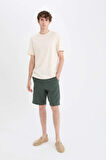 Regular Fit Yazlık Keten Bermuda Şort
