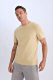 New Regular Fit Bisiklet Yaka Basic Düz Kısa Kollu Tişört