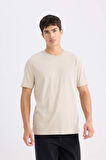 DeFacto New Regular Fit Bisiklet Yaka Basic Düz %100 Pamuk Kısa Kollu Tişört V7699AZ25SPBG170