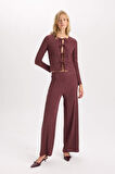 DeFacto Wide Leg Geniş Bol Paça Esnek Belli Basic Düz Bürümcük Pantolon D6300AX24AUBR115