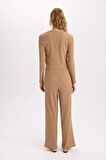 DeFacto Wide Leg Geniş Bol Paça Esnek Belli Basic Düz Bürümcük Pantolon D6300AX24AUBG138