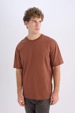 DeFacto %100 Pamuk Boxy Fit Bisiklet Yaka Basic Düz Kısa Kollu Tişört D6070AX25SPBN326