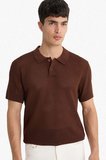 DeFacto Standart Fit Normal Kesim Polo Yaka Basic Düz Kısa Kollu Ajurlu Triko Tişört C9582AX25SMBN192