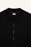 DeFactoFit Slim Fit Dar Kesim Kolej Yaka Skuba Dalgıç Kumaş Bomber Hırka F0877AX25SPBK81