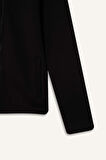 DeFactoFit Slim Fit Dar Kesim Kolej Yaka Skuba Dalgıç Kumaş Bomber Hırka F0877AX25SPBK81