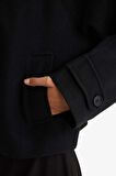 Regular Fit Polo Yaka Kaşe Kısa Mont