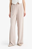 DeFacto Wide Leg Geniş Paça Uzun Boy Keten Karışımlı Kumaş Palazzo Pantolon E0112AX25SPBG78