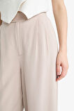 Wide Leg Geniş Paça Uzun Boy Keten Karışımlı Kumaş Pantolon