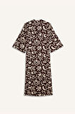DeFacto 	Regular Fit Desenli Pamuklu Midi Plaj Elbisesi-Fall in Love E5099AX25SPBN341