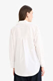 DeFacto Relax Fit Basic Düz Poplin Uzun Kollu Tesettür Gömlek Tunik E7977AX25SMWT34