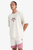 DeFactoFit NBA Chicago Bulls Oversize Geniş Kalıp Bisiklet Yaka Sırt Baskılı Kısa Kollu Tişört E2185AX25SMBG810