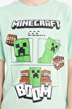 Erkek Çocuk Minecraft Bisiklet Yaka Kısa Kollu Tişört