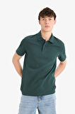 DeFacto Regular Fit Polo Yaka Dokulu Basic Düz Kısa Kollu Tişört B4939AX25SMGN715