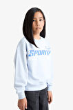 Kız Çocuk Relax Fit Bisiklet Yaka Baskılı Sweatshirt