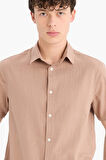 DeFacto %100 Pamuk Regular Fit Polo Yaka Yazlık Kısa Kollu Gömlek D8613AX25SMBN300