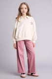 DeFacto Polo Yaka Baskılı Sweatshırt Kız Çocuk E6841A826SPER85