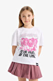 DeFacto Kız Çocuk Bratz Relax Fit Bisiklet Yaka Kısa Kollu Tişört E6575A825HSWT34