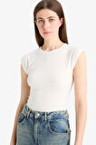 DeFacto Slim Fit Dar Kesim Bisiklet Yaka Basic Düz Modal Kısa Kollu Tişört F0685AX25SPER105