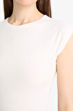Slim Fit Dar Kesim Bisiklet Yaka Basic Düz Modal Kısa Kollu Tişört