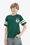 Erkek Çocuk NBA Milwaukee Bucks New Regular Fit Bisiklet Yaka Kısa Kollu Tişört