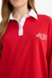 Regular Fit Polo Yaka İşlemeli Uzun Kollu Tunik