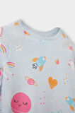Kız Bebek Pijama Takımı Uzay Baskılı Uzun Kollu Penye Üst Uzun Alt