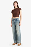 DeFacto Slim Fit Dar Kesim Tek Omuzlu Bürümcük Kısa Kollu Tişört D4414AX25SMBN167