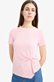 DeFacto Slim Fit Dar Kesim Bisiklet Yaka Ribana Kısa Kollu Tişört F0366AX25SPPN637