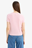 DeFacto Slim Fit Dar Kesim Bisiklet Yaka Ribana Kısa Kollu Tişört F0366AX25SPPN637