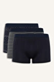 Regular Fit Şal Desenli 3'lü Boxer