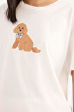 DeFacto Pijama Takımı Kısa Kollu Üst Esnek Belli Şort-Fall in Love E9826AX25SMER98