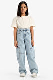 Kız Çocuk Baggy Fit Jogger Paça Jean Pantolon