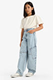 Kız Çocuk Baggy Fit Jogger Paça Jean Pantolon